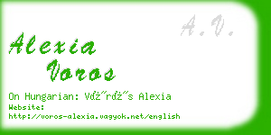alexia voros business card